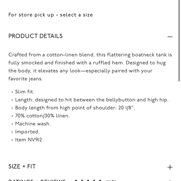 Madewell Smocked Boatneck Tank - Picture 2 of 5